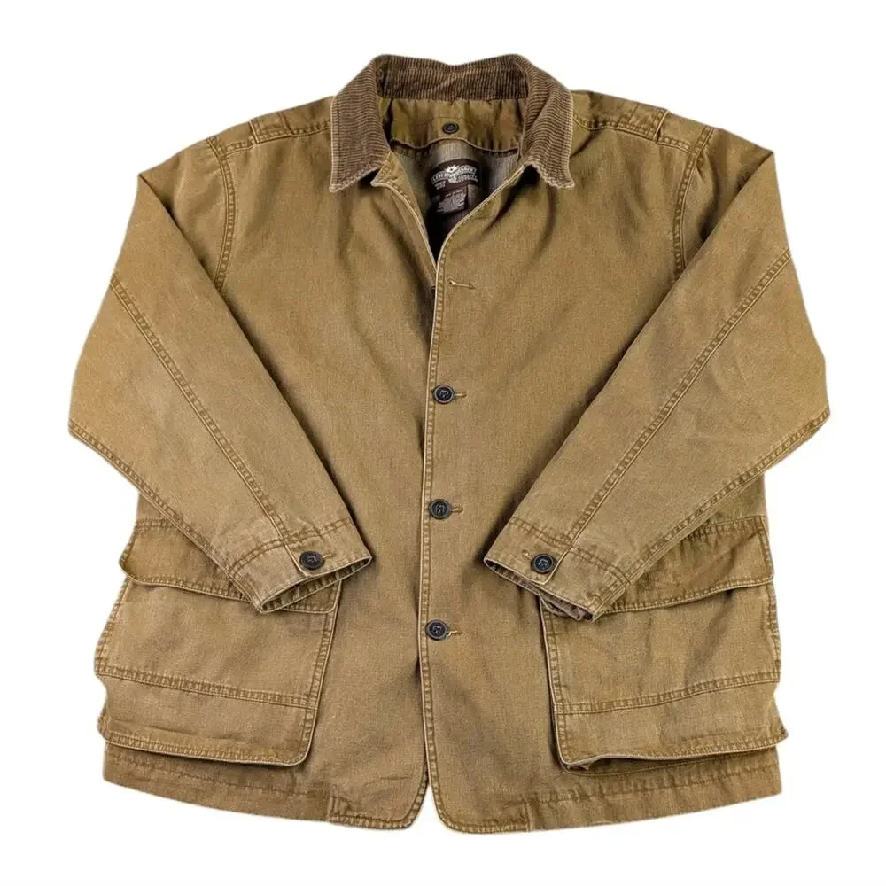 Levi’s Canvas Barn Coat Chore Jacket Flannel Lined Corduroy Collar Men’s L  F319